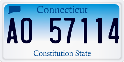 CT license plate AO57114