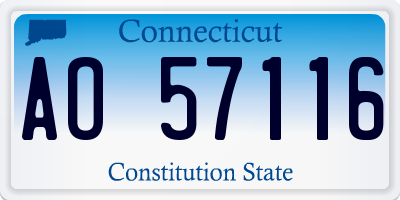 CT license plate AO57116