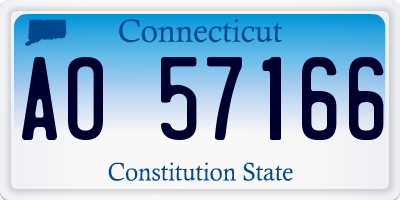 CT license plate AO57166