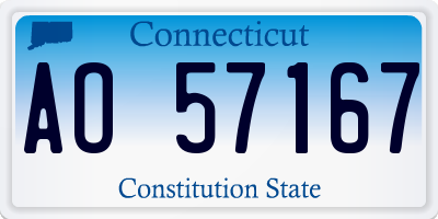 CT license plate AO57167