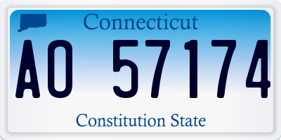 CT license plate AO57174
