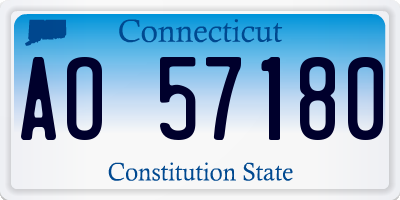 CT license plate AO57180