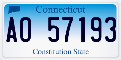 CT license plate AO57193