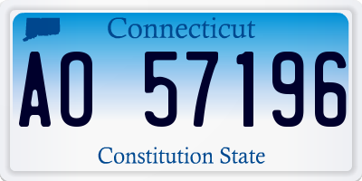 CT license plate AO57196