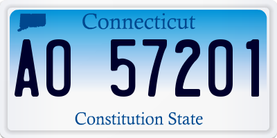 CT license plate AO57201