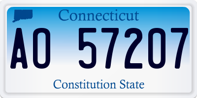 CT license plate AO57207
