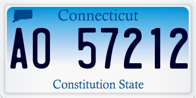 CT license plate AO57212