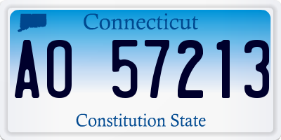 CT license plate AO57213