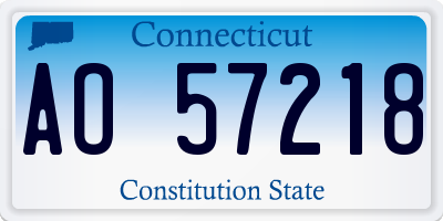 CT license plate AO57218