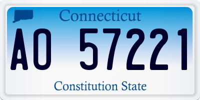 CT license plate AO57221