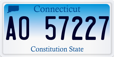 CT license plate AO57227