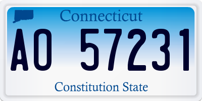 CT license plate AO57231