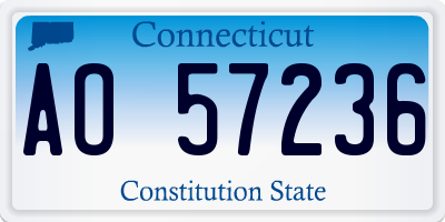 CT license plate AO57236