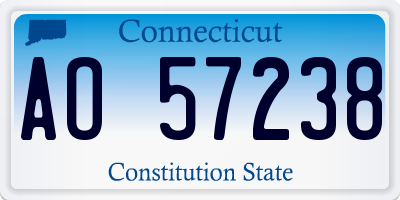 CT license plate AO57238