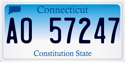 CT license plate AO57247