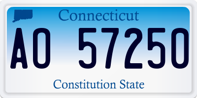 CT license plate AO57250