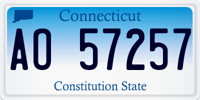 CT license plate AO57257