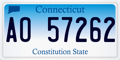 CT license plate AO57262