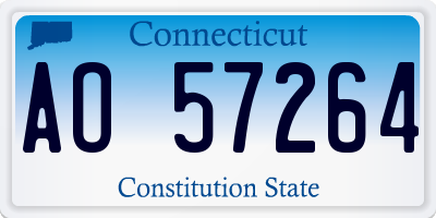 CT license plate AO57264