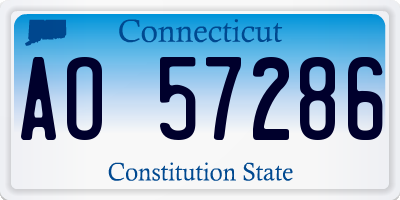 CT license plate AO57286