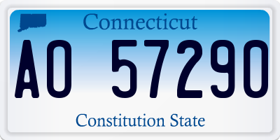 CT license plate AO57290