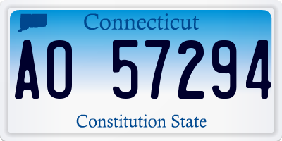 CT license plate AO57294