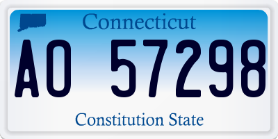 CT license plate AO57298