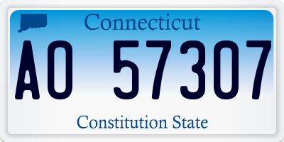 CT license plate AO57307