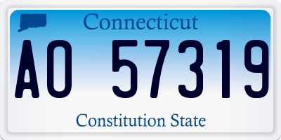 CT license plate AO57319