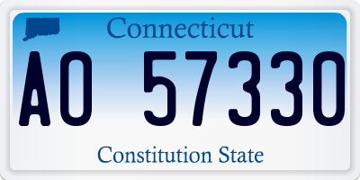 CT license plate AO57330