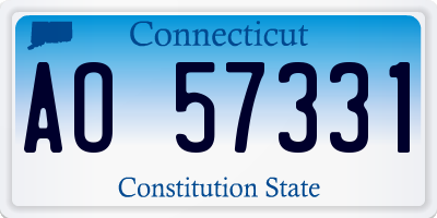 CT license plate AO57331