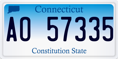 CT license plate AO57335