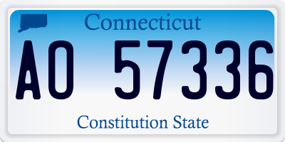 CT license plate AO57336