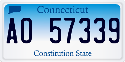 CT license plate AO57339