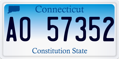 CT license plate AO57352