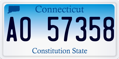 CT license plate AO57358