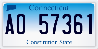 CT license plate AO57361