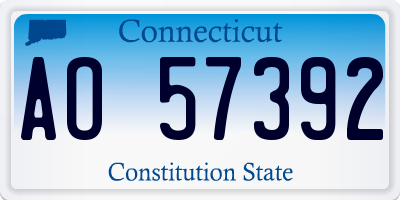 CT license plate AO57392