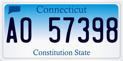 CT license plate AO57398