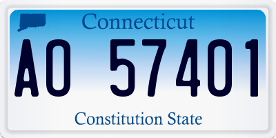 CT license plate AO57401
