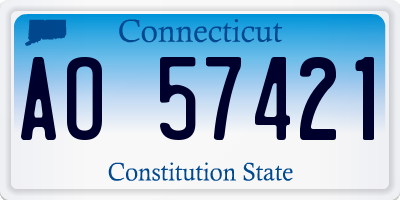 CT license plate AO57421