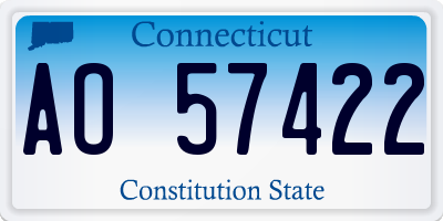 CT license plate AO57422