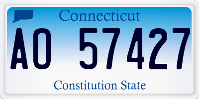 CT license plate AO57427