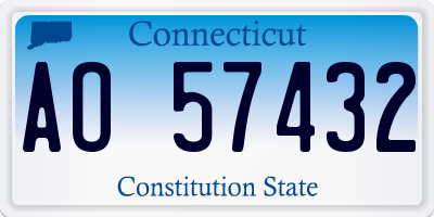 CT license plate AO57432
