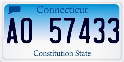 CT license plate AO57433