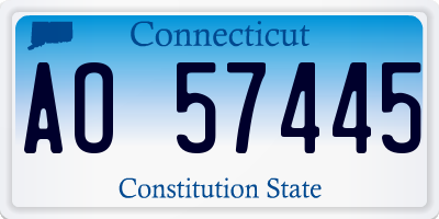 CT license plate AO57445
