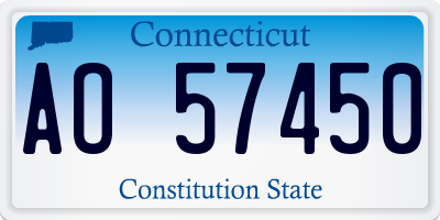 CT license plate AO57450