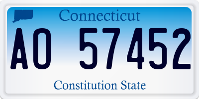 CT license plate AO57452