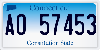 CT license plate AO57453
