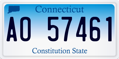CT license plate AO57461